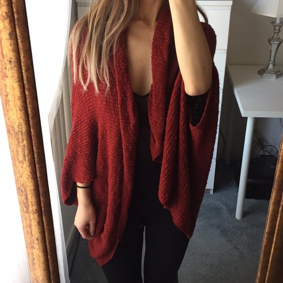 XXI Tops - Deep Red Long Forever 21 Cardigan